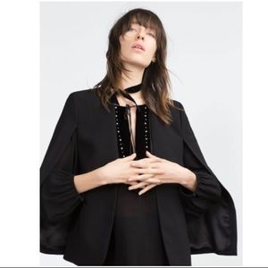Zara Cropped Cape Coat